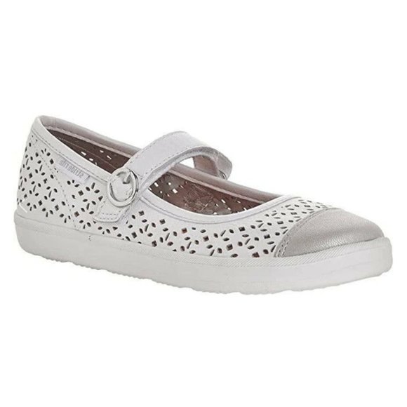 NEW Stride Rite Kid Baby Poppy Leather Perforated Cut Out Floral MJ Flat Shoe - Picture 1 of 6